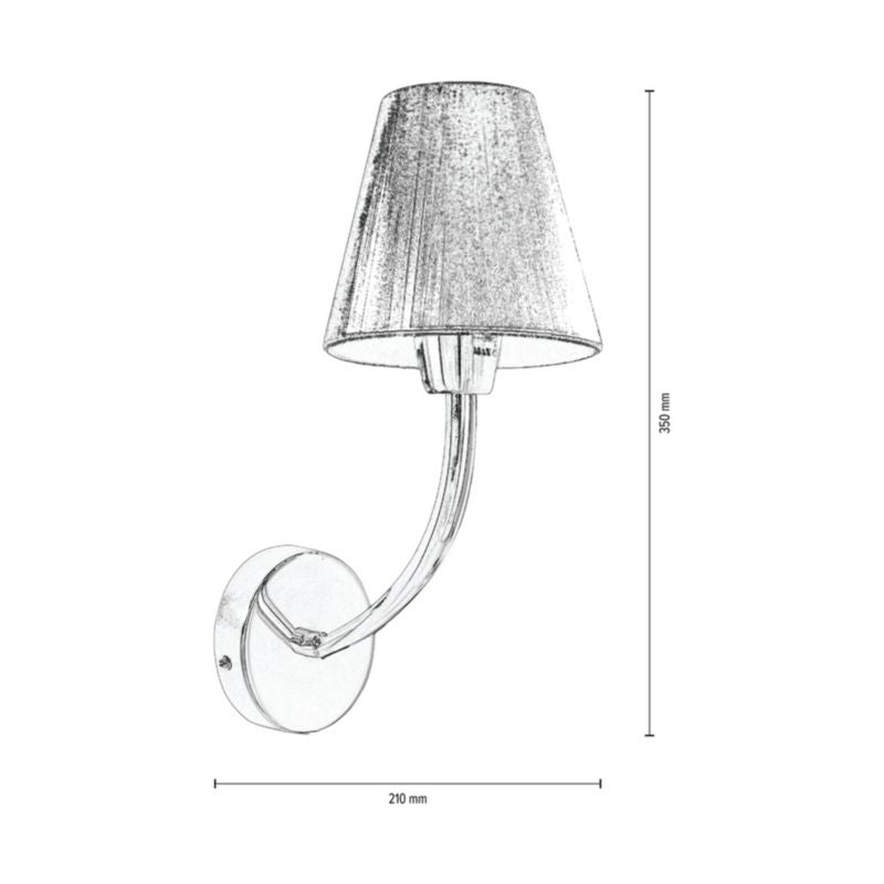 Væglampe SPOT Light 1xE14 Max. 40W med kromkomposition og sølvfarvet lampeskærm, polsk producent, 1 stk.