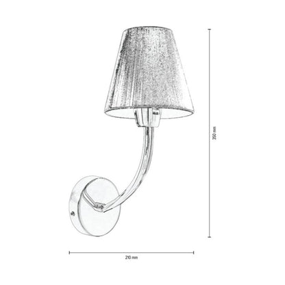 Væglampe SPOT Light 1xE14 Max. 40W med kromkomposition og sølvfarvet lampeskærm, polsk producent, 1 stk.
