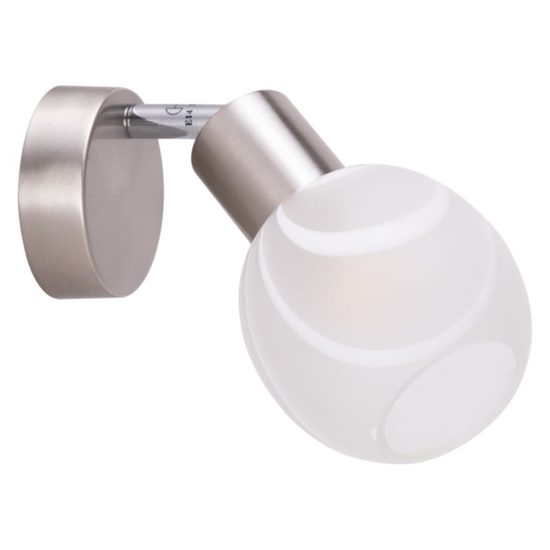 Væglampe SPOT Light 1xE14 Max. 40W – Satin og hvidt glas i klassisk design, polsk producent, 1 stk.