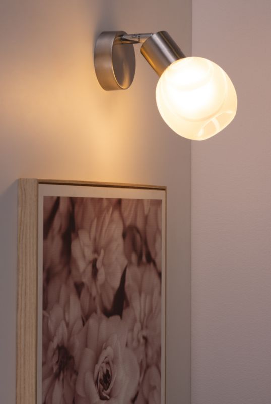 Væglampe SPOT Light 1xE14 Max. 40W – Satin og hvidt glas i klassisk design, polsk producent, 1 stk.