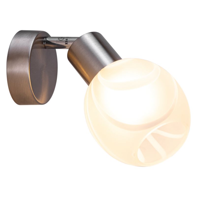 Væglampe SPOT Light 1xE14 Max. 40W – Satin og hvidt glas i klassisk design, polsk producent, 1 stk.