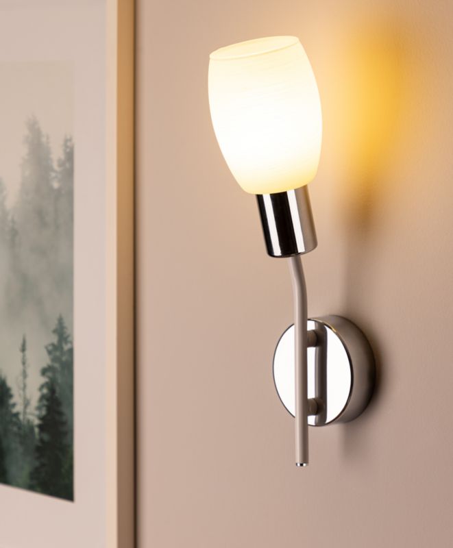 Væglampe SPOT Light 1xE14 Max. 40W Subtil hvid med kromaccent, klassisk stil fra polsk producent, 1 stk.