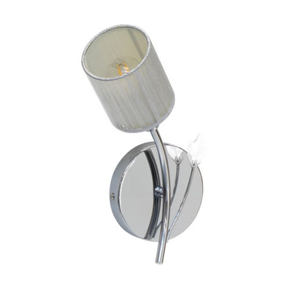 Væglampe SPOT Light 1xE14 Maks. 9W Elegant Kombination af Krom og Sølvfarvet Stof, Polsk Producent, 1 stk.