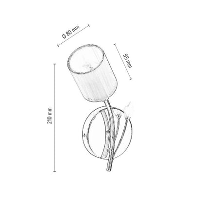 Væglampe SPOT Light 1xE14 Maks. 9W Elegant Kombination af Krom og Sølvfarvet Stof, Polsk Producent, 1 stk.