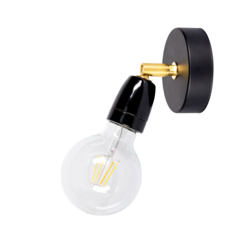 Væglampe SPOT Light 1xE27 Max. 25W Elegant sort med gyldne accenter, polsk producent, 1 stk.
