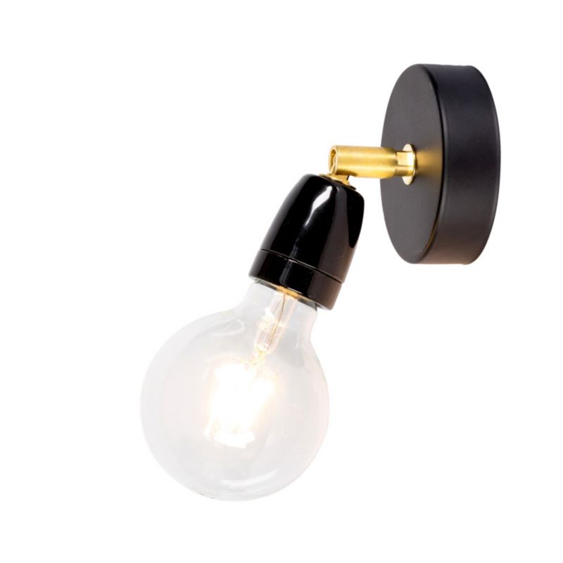 Væglampe SPOT Light 1xE27 Max. 25W Elegant sort med gyldne accenter, polsk producent, 1 stk.