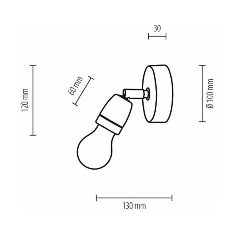 Væglampe SPOT Light 1xE27 Max. 25W Elegant sort med gyldne accenter, polsk producent, 1 stk.