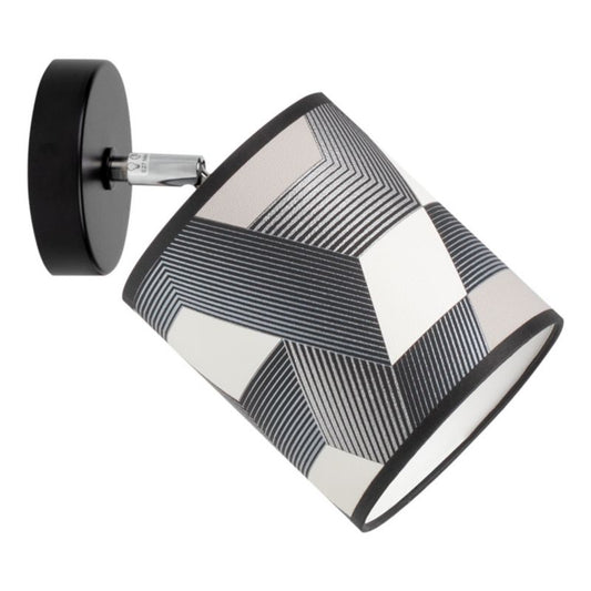 Væglampe SPOT Light 1xE27 Max. 25W Subtil sort med flerfarvet lampeskærm, polsk producent, 1 stk.