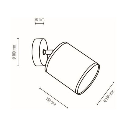 Væglampe SPOT Light 1xE27 Max. 25W Subtil kombination af sort med sort lampeskærm, polsk producent, 1 stk.