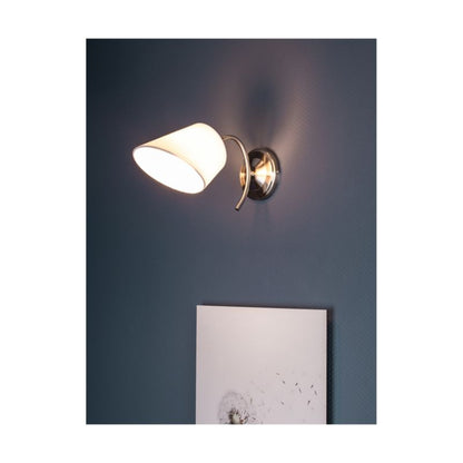 Væglampe SPOT Light 1xE27 Max. 40W Harmonisk Kombination af Satin og Hvidt Stof, Polsk Producent, 1 stk.