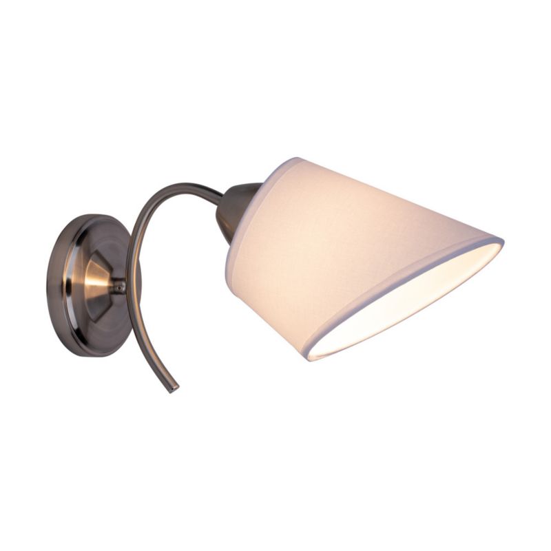 Væglampe SPOT Light 1xE27 Max. 40W Harmonisk Kombination af Satin og Hvidt Stof, Polsk Producent, 1 stk.