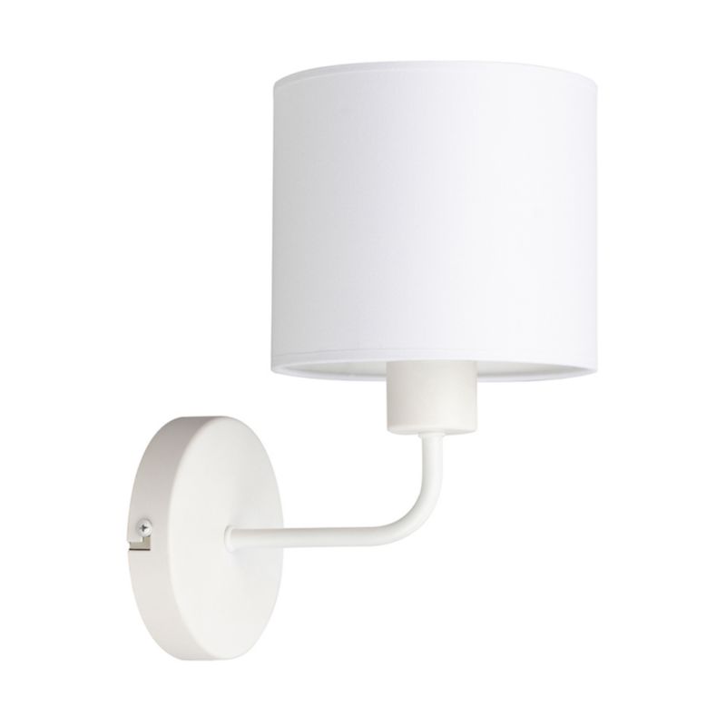 Væglampe SPOT Light 1xE27 Maks. 40W Klassisk Hvid med Hvidt Stofskærm, Polsk Producent, 1 stk.