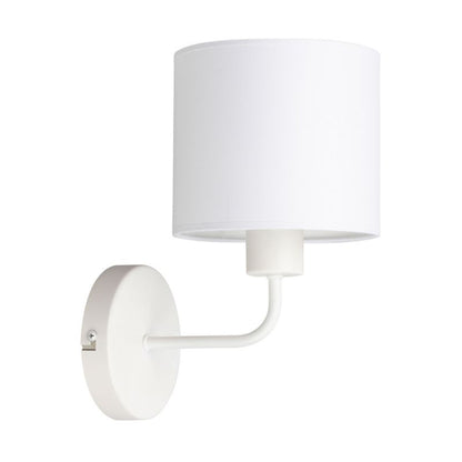 Væglampe SPOT Light 1xE27 Maks. 40W Klassisk Hvid med Hvidt Stofskærm, Polsk Producent, 1 stk.