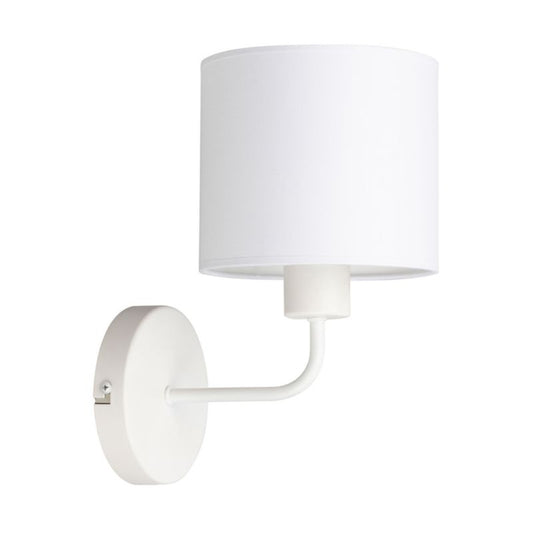 Væglampe SPOT Light 1xE27 Maks. 40W Klassisk Hvid med Hvidt Stofskærm, Polsk Producent, 1 stk.