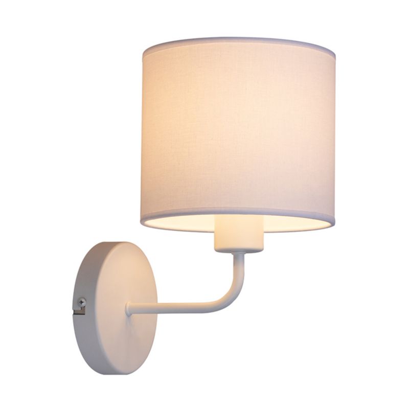 Væglampe SPOT Light 1xE27 Maks. 40W Klassisk Hvid med Hvidt Stofskærm, Polsk Producent, 1 stk.
