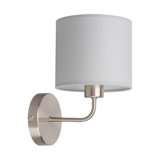 Væglampe SPOT Light 1xE27 Max. 40W Satinfinish og Lysegrå Lampeskærm, Polsk Producent, 1 stk.