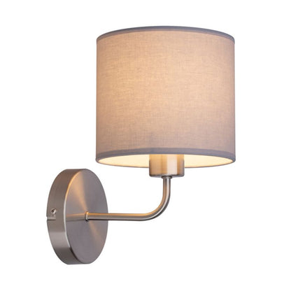 Væglampe SPOT Light 1xE27 Max. 40W Satinfinish og Lysegrå Lampeskærm, Polsk Producent, 1 stk.