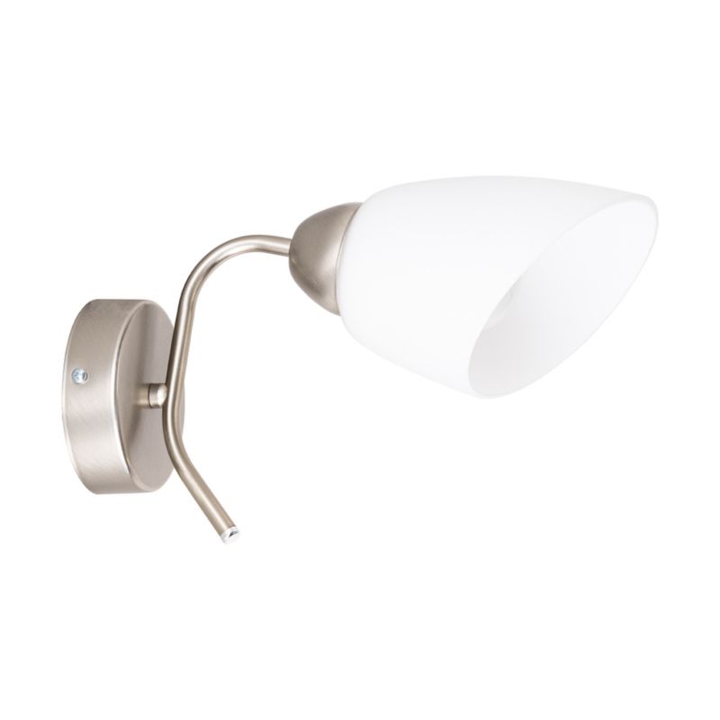 Væglampe SPOT Light 1xE27 Max. 60W Klassisk Kombination af Satin og Hvid Skærm, Polsk Producent, 1 stk.