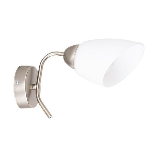 Væglampe SPOT Light 1xE27 Max. 60W Klassisk Kombination af Satin og Hvid Skærm, Polsk Producent, 1 stk.