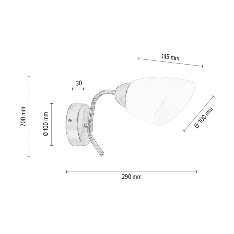 Væglampe SPOT Light 1xE27 Max. 60W Klassisk Kombination af Satin og Hvid Skærm, Polsk Producent, 1 stk.