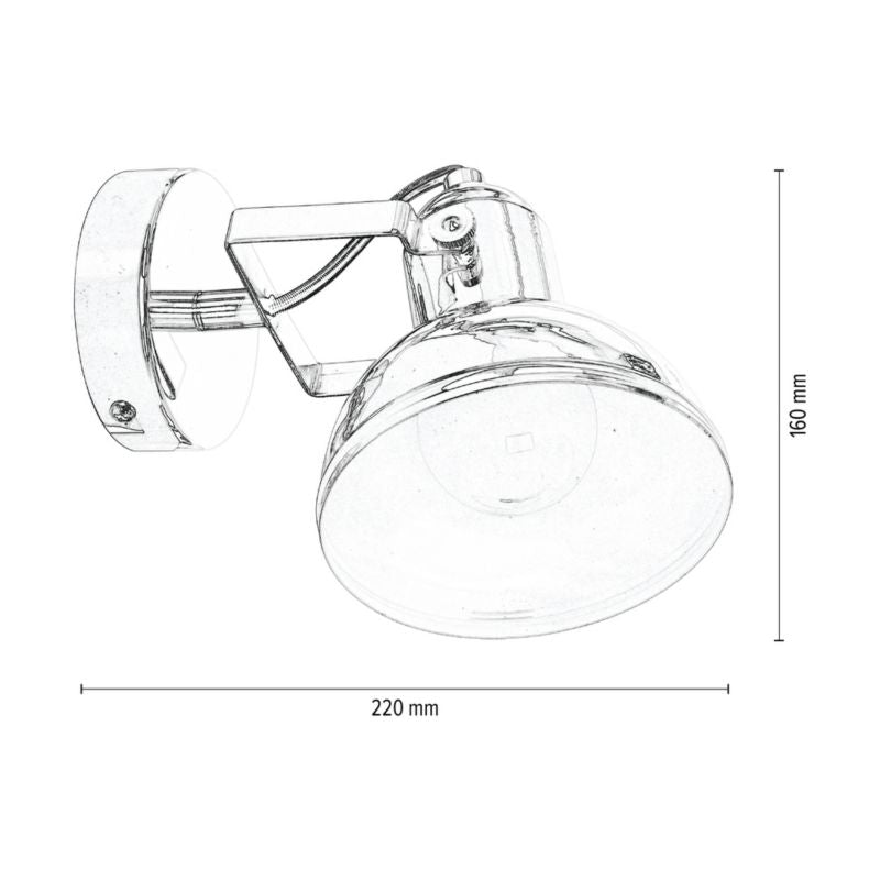 Væglampe SPOT Light 1xE27 Max. 60W Klassisk krom i minimalistisk stil, polsk producent, 1 stk.
