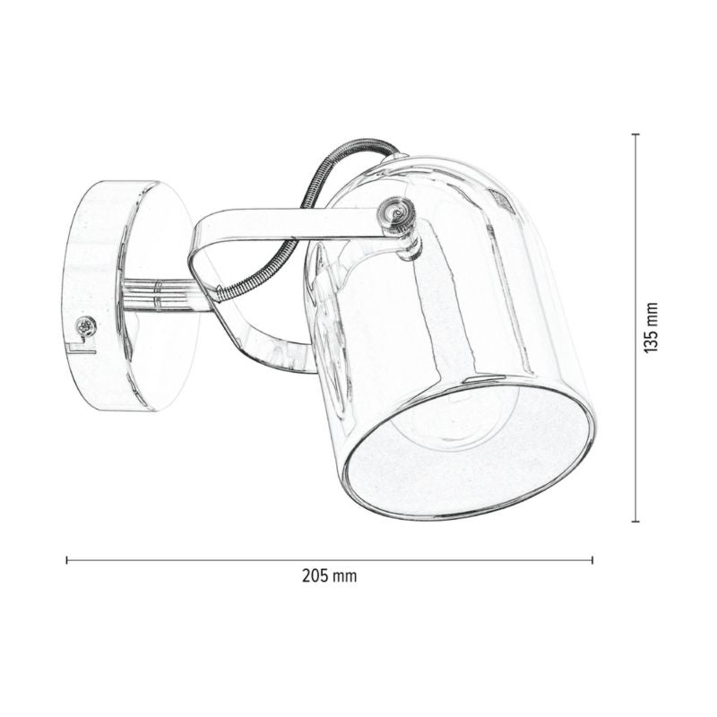SPOT Light væglampe 1xE27 maks. 60W klassisk krom i minimalistisk stil, polsk producent, 1 stk.