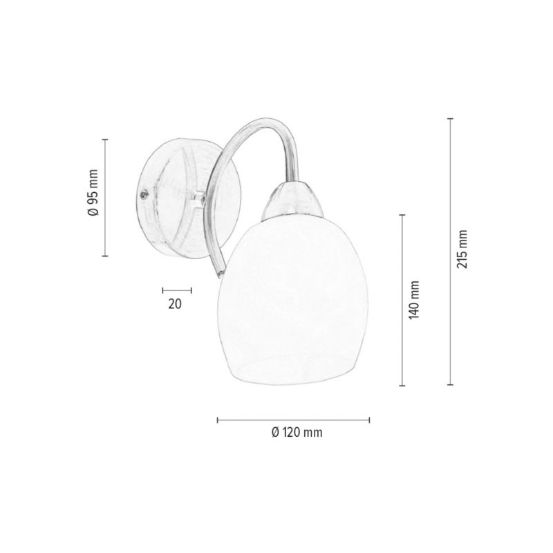 Væglampe SPOT Light 1xE27 Max. 60W – Elegant kombination af satin og hvidt glas, polsk producent, 1 stk.