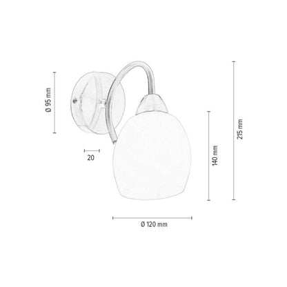 Væglampe SPOT Light 1xE27 Max. 60W – Elegant kombination af satin og hvidt glas, polsk producent, 1 stk.