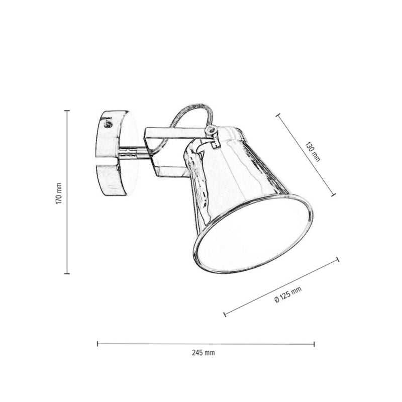 Væglampe SPOT Light 1xE27 Max. 60W Subtil krom i minimalistisk stil, polsk producent, 1 stk.