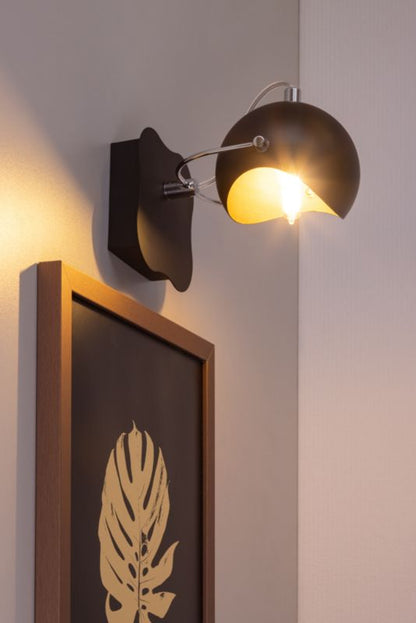 Væglampe SPOT Light 1xG9 Maks. 28W Elegant sort med gyldent indre, Polsk producent, 1 stk.