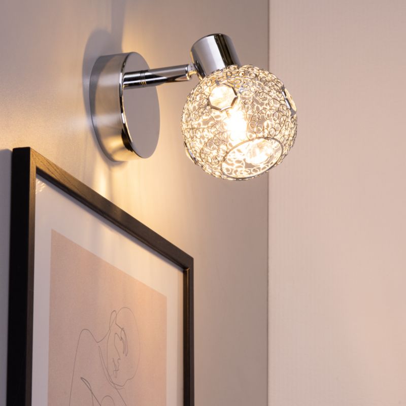 Væglampe SPOT Light 1xG9 Max. 28W med kromkomposition og transparente krystaller, polsk producent, 1 stk.