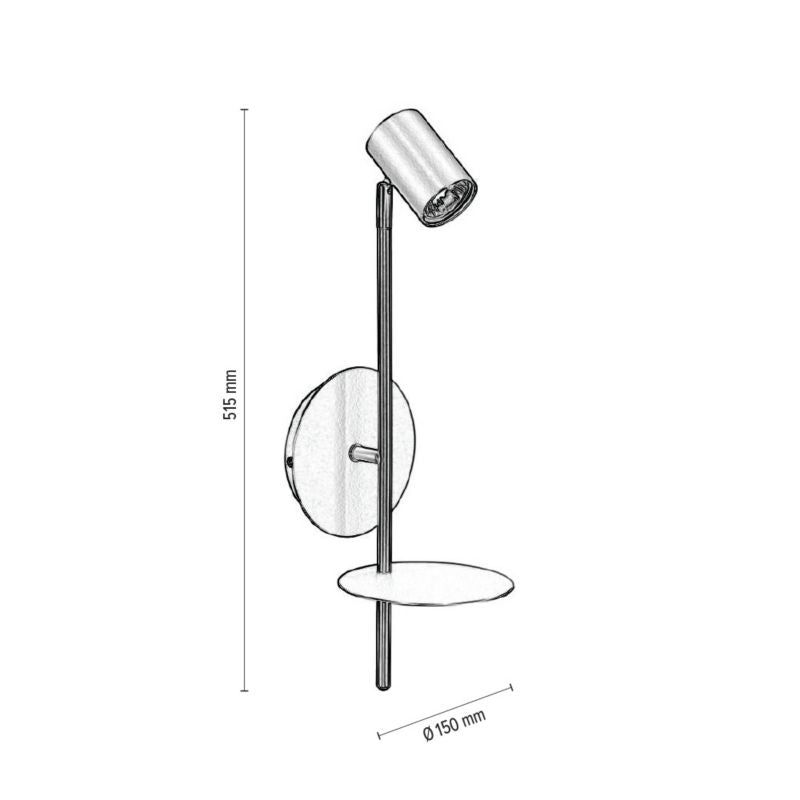 SPOT Light væglampe 1xGU10 50W i subtil krom med moderne design, polsk producent, 1 stk.