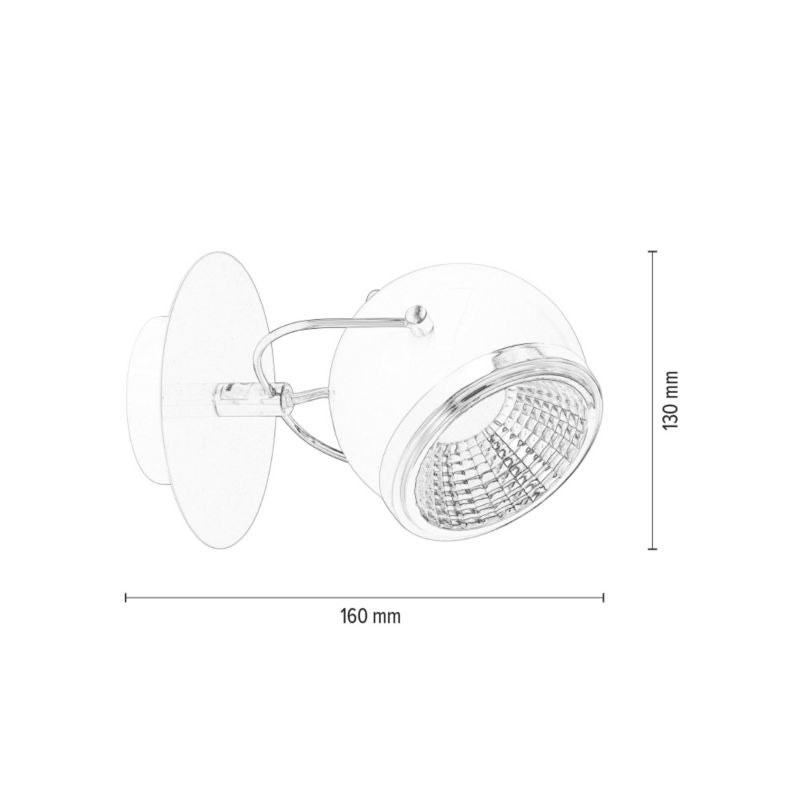 Væglampe SPOT Light 1xGU10 LED 6W Klassisk Hvid i Minimalistisk Stil, Polsk Producent, 1 stk.