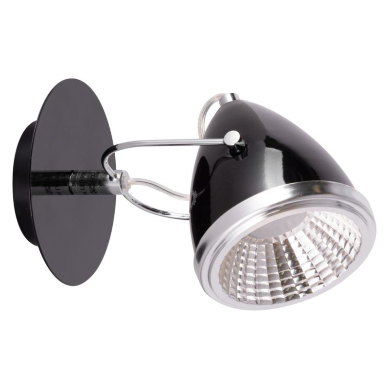 Spot Light væglampe 1xGU10 LED 6W i kombination af krom og sort i industriel stil, polsk producent, 1 stk.