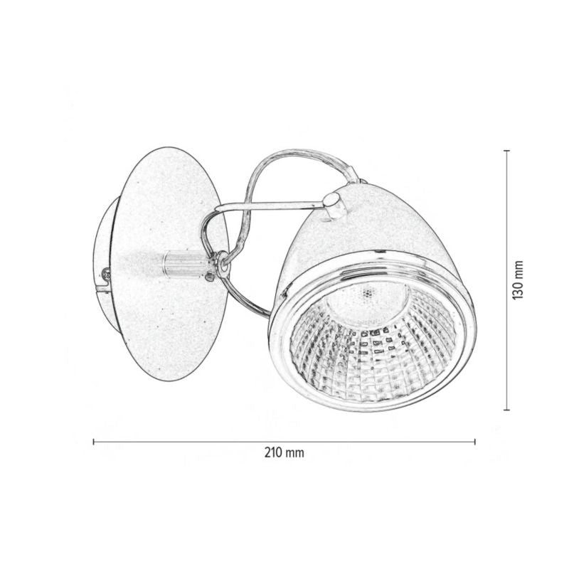 Spot Light væglampe 1xGU10 LED 6W i kombination af krom og sort i industriel stil, polsk producent, 1 stk.