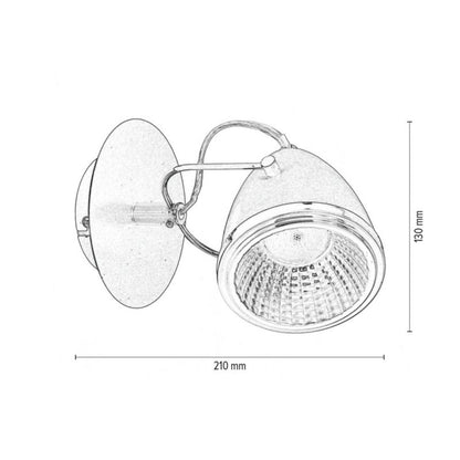 Spot Light væglampe 1xGU10 LED 6W i kombination af krom og sort i industriel stil, polsk producent, 1 stk.