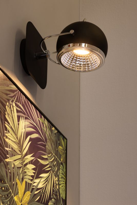 Spot Light væglampe 1xGU10 LED 6W i subtil sort med industriel stil, polsk producent, 1 stk.