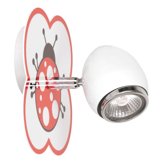 Væglampe SPOT Light 1xGU10 Max. 50W Hvid med Flerfarvet Mariehønemønster, Polsk Producent, 1 stk.