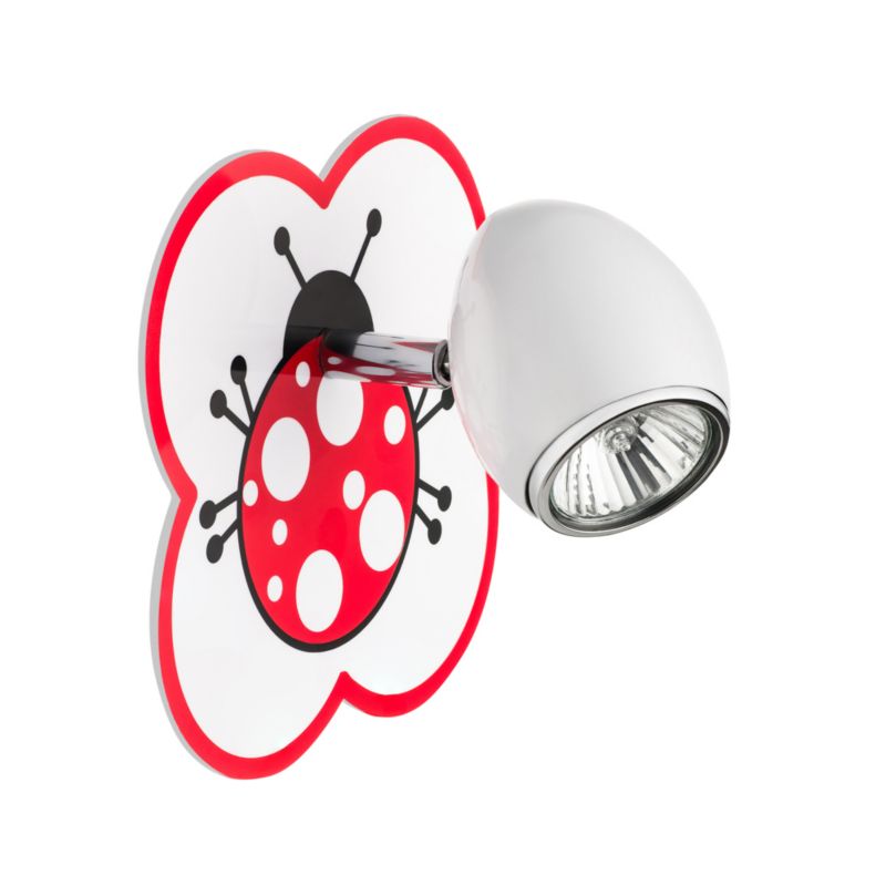 Væglampe SPOT Light 1xGU10 Max. 50W Hvid med Flerfarvet Mariehønemønster, Polsk Producent, 1 stk.