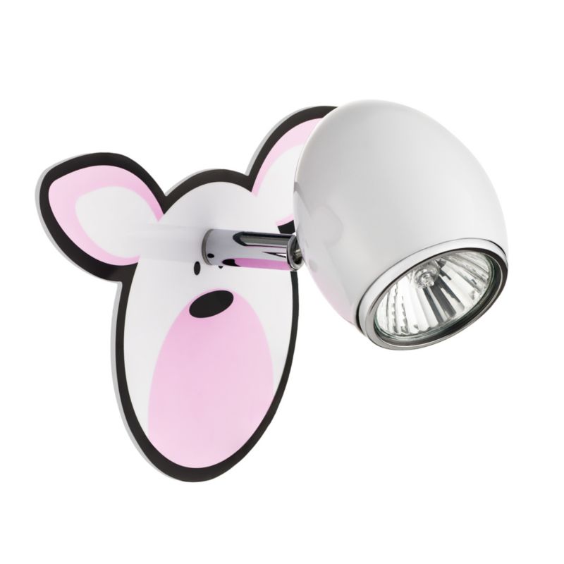 Væglampe SPOT Light 1xGU10 Max. 50W Hvid med Flerfarvet Kaninmønster, Polsk Producent, 1 stk.
