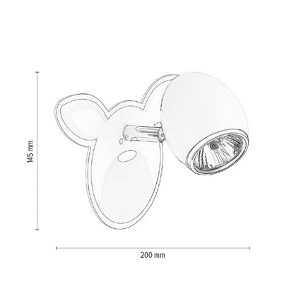 Væglampe SPOT Light 1xGU10 Max. 50W Hvid med Flerfarvet Kaninmønster, Polsk Producent, 1 stk.
