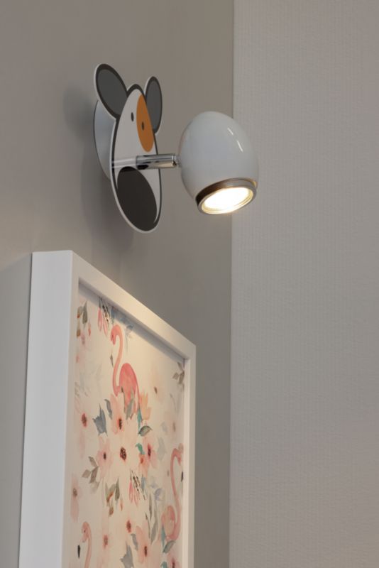 Væglampe SPOT Light 1xGU10 Max. 50W Hvid med Flerfarvet Hundemotiv, Polsk Producent, 1 stk.