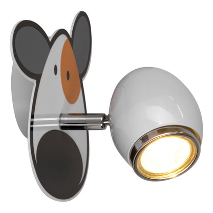 Væglampe SPOT Light 1xGU10 Max. 50W Hvid med Flerfarvet Hundemotiv, Polsk Producent, 1 stk.