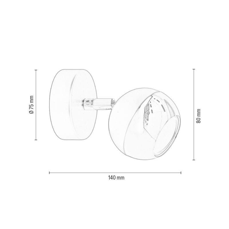 Væglampe SPOT Light 1xGU10 Max. 50W Krom og Sort, Industrielt Design fra Polsk Producent, 1 stk.