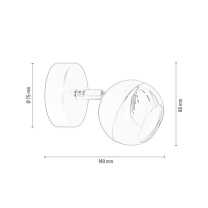Væglampe SPOT Light 1xGU10 Max. 50W Krom og Sort, Industrielt Design fra Polsk Producent, 1 stk.