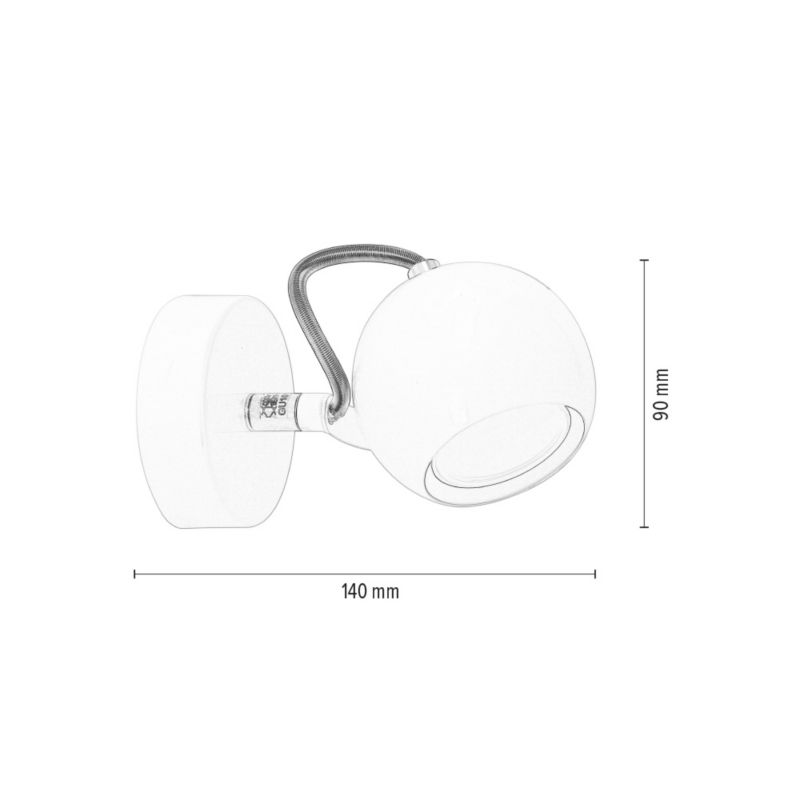 Væglampe SPOT Light 1xGU10 Max. 50W Harmonisk Hvid fra Polsk Producent, 1 stk.