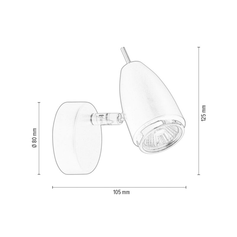 Væglampe SPOT Light 1xGU10 Max. 50W Klassisk sort, Polsk producent, 1 stk.