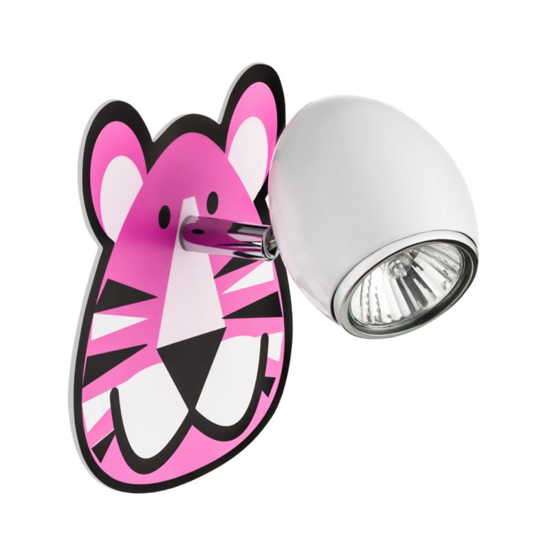 Væglampe SPOT Light 1xGU10 Max. 50W – Hvid med flerfarvet tigerprint, polsk producent, 1 stk.
