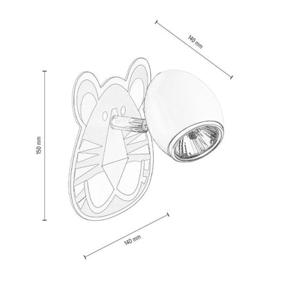 Væglampe SPOT Light 1xGU10 Max. 50W – Hvid med flerfarvet tigerprint, polsk producent, 1 stk.