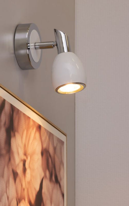 Væglampe SPOT Light 1xGU10 Max. 50W – Elegant kombination af krom og hvid, polsk producent, 1 stk.
